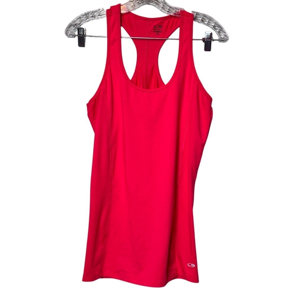 Champion Duo Dry Pink Racerback Tank Top Womens Medium Athletic Workout Shirt